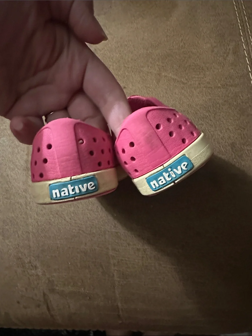 Native Kids Jefferson Water Shoes in Bright Pink with White Toe